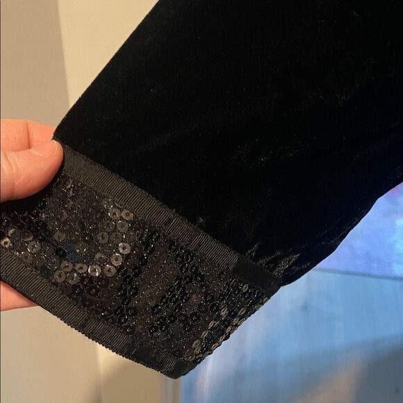 Black Velvet Tunic with Sequin Details - Picture 3 of 9